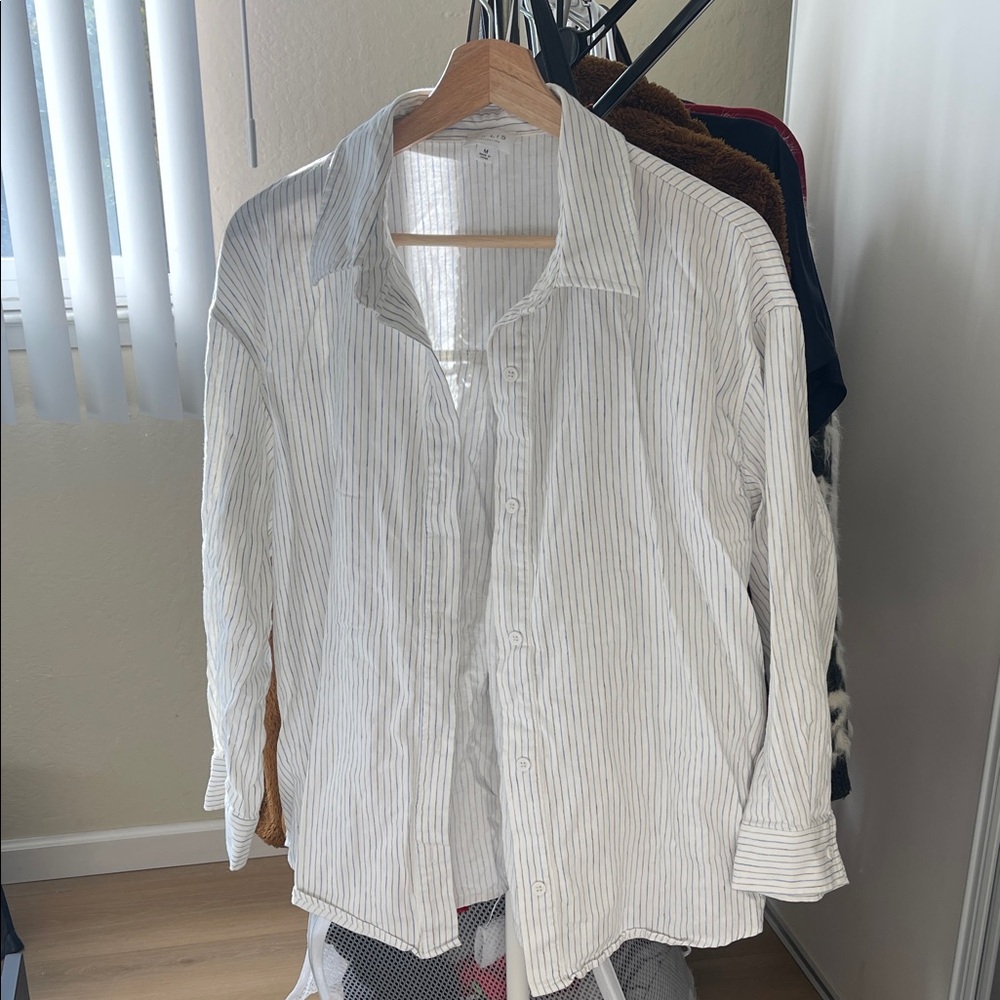 Le Lis Blue and White Striped Shirt